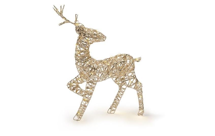 Gold reindeer, 32 WarmweissLED Dekoration