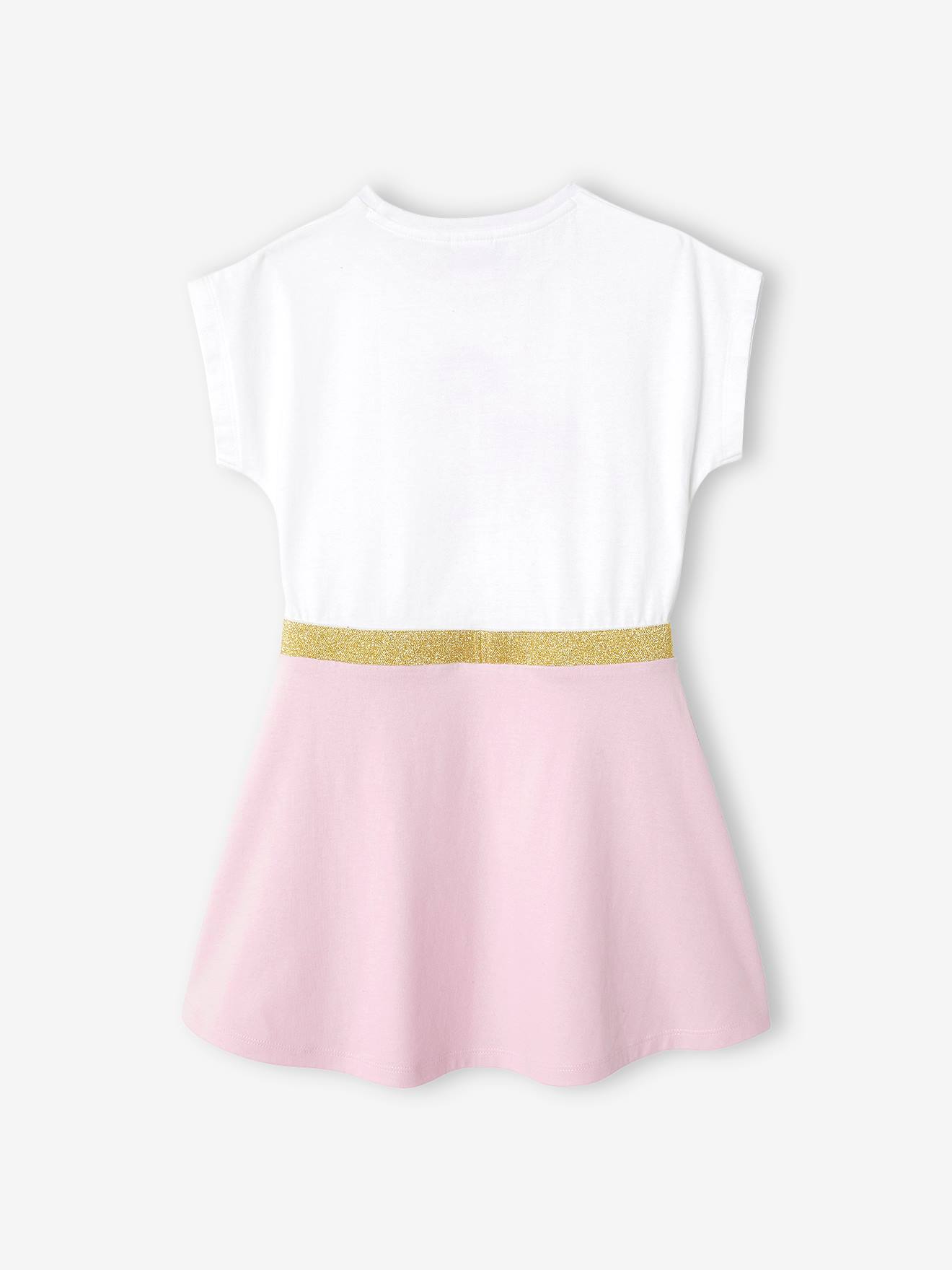 Vestido DS® Frozen 2, branco claro, liso com estampas.