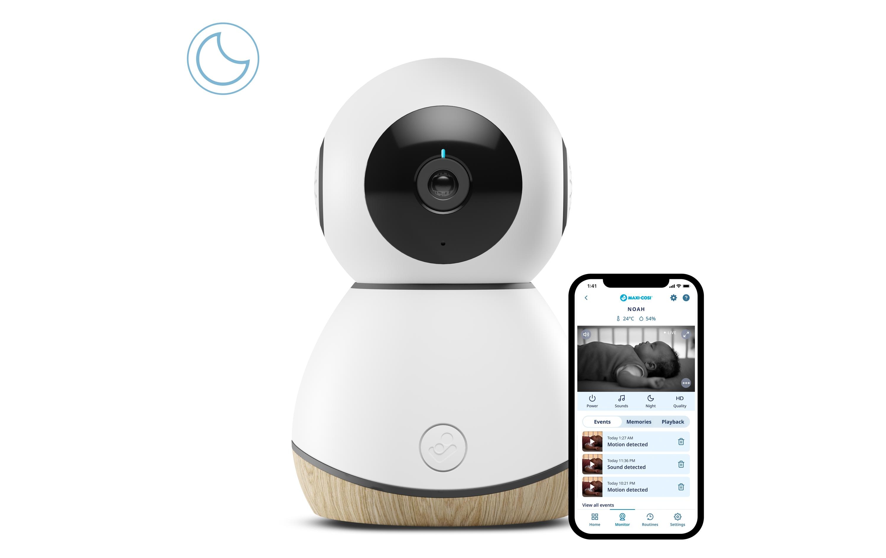 Babyphone See White WoodVideo-Babyphone mit HD-Live-Streaming