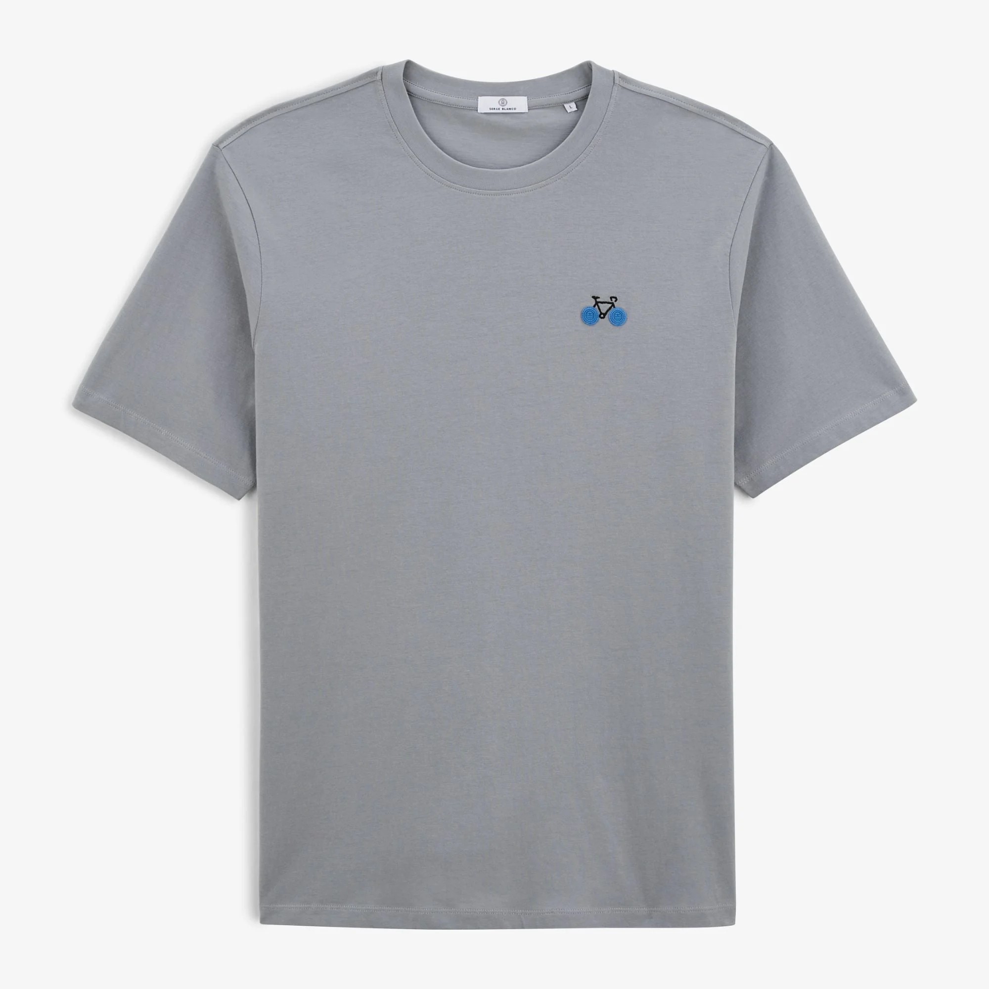 TINO - T-shirt broderie vélo | Gris