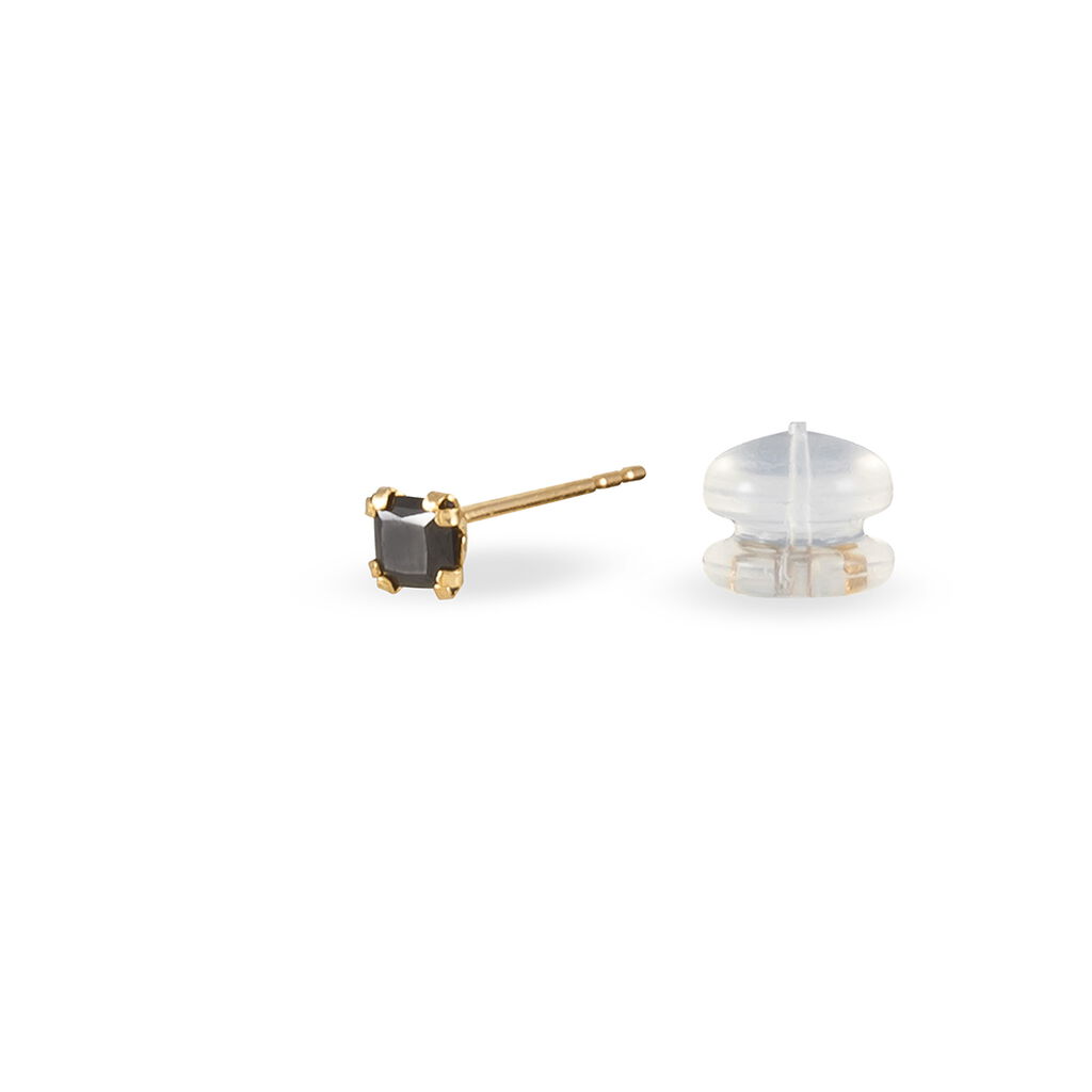 Boucles D'oreilles Puces Doreen Carre Or Jaune Oxyde De Zirconium