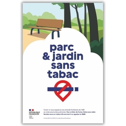 Panneau Signalétique - Espace sans tabac - Parc  Jardin