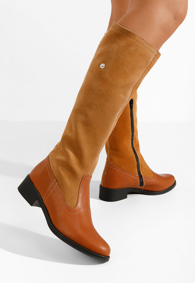 Bottes femme en cuir chameau Kyra