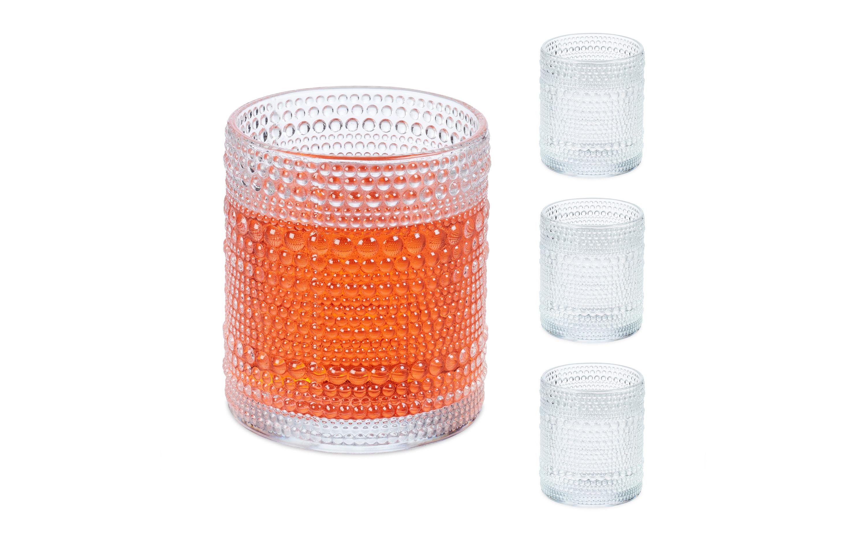 Trinkglas 4er Set, Transparent, 410 mlTrinkgläser in edlem Tropfendesign