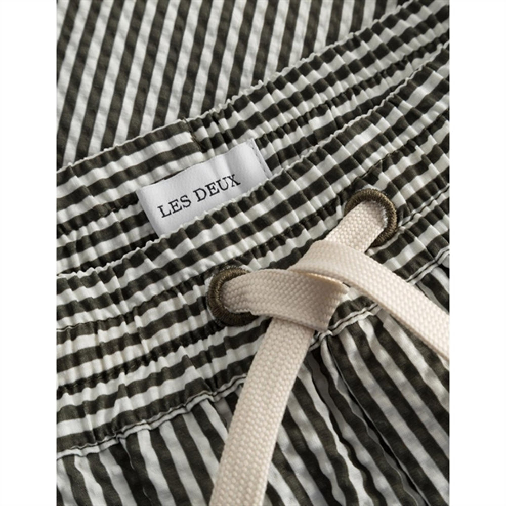 Olive Night/Ivory Stan Stripe Seersucker Badeshorts