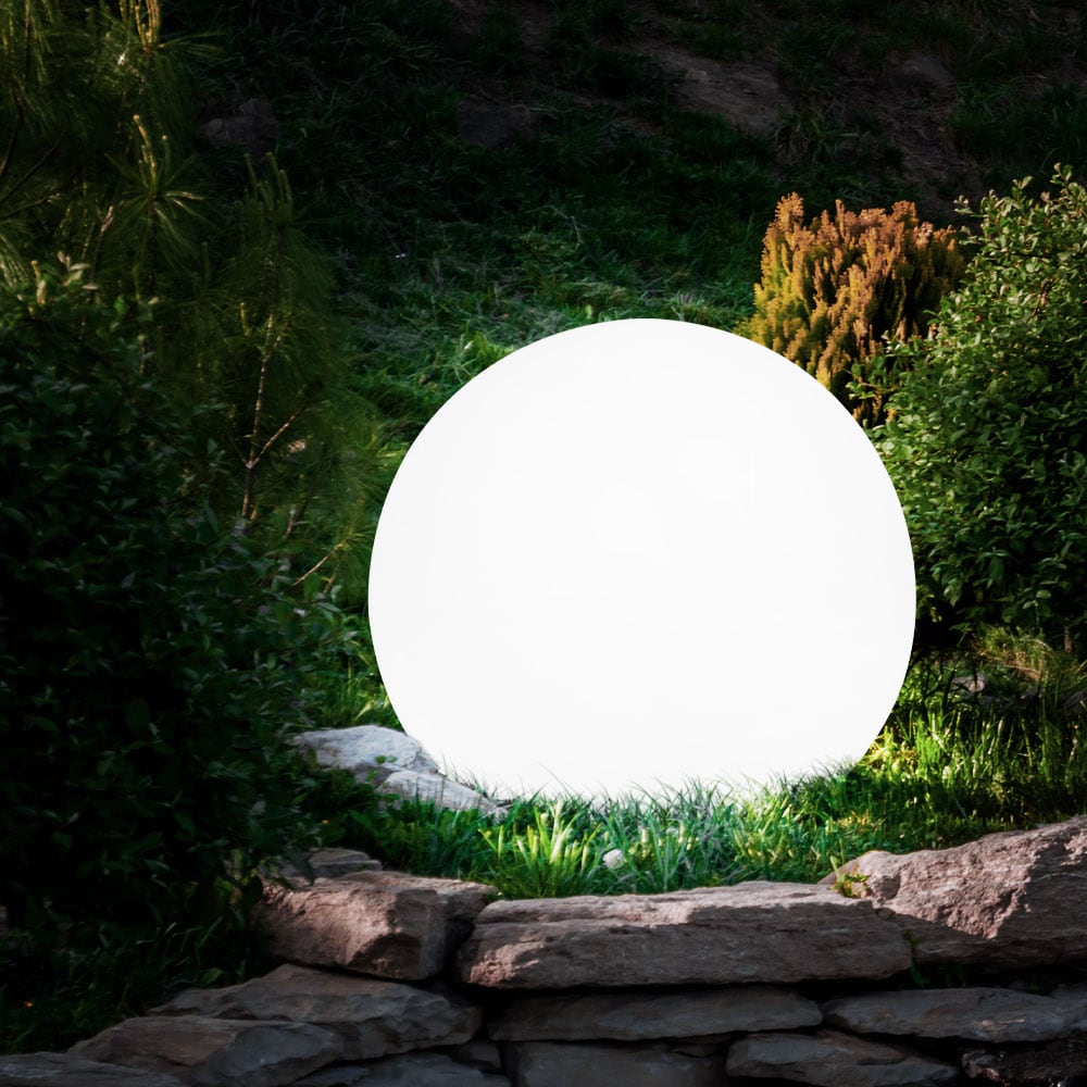 LED Solarleuchte, Kugel, weiß, D 30 cm