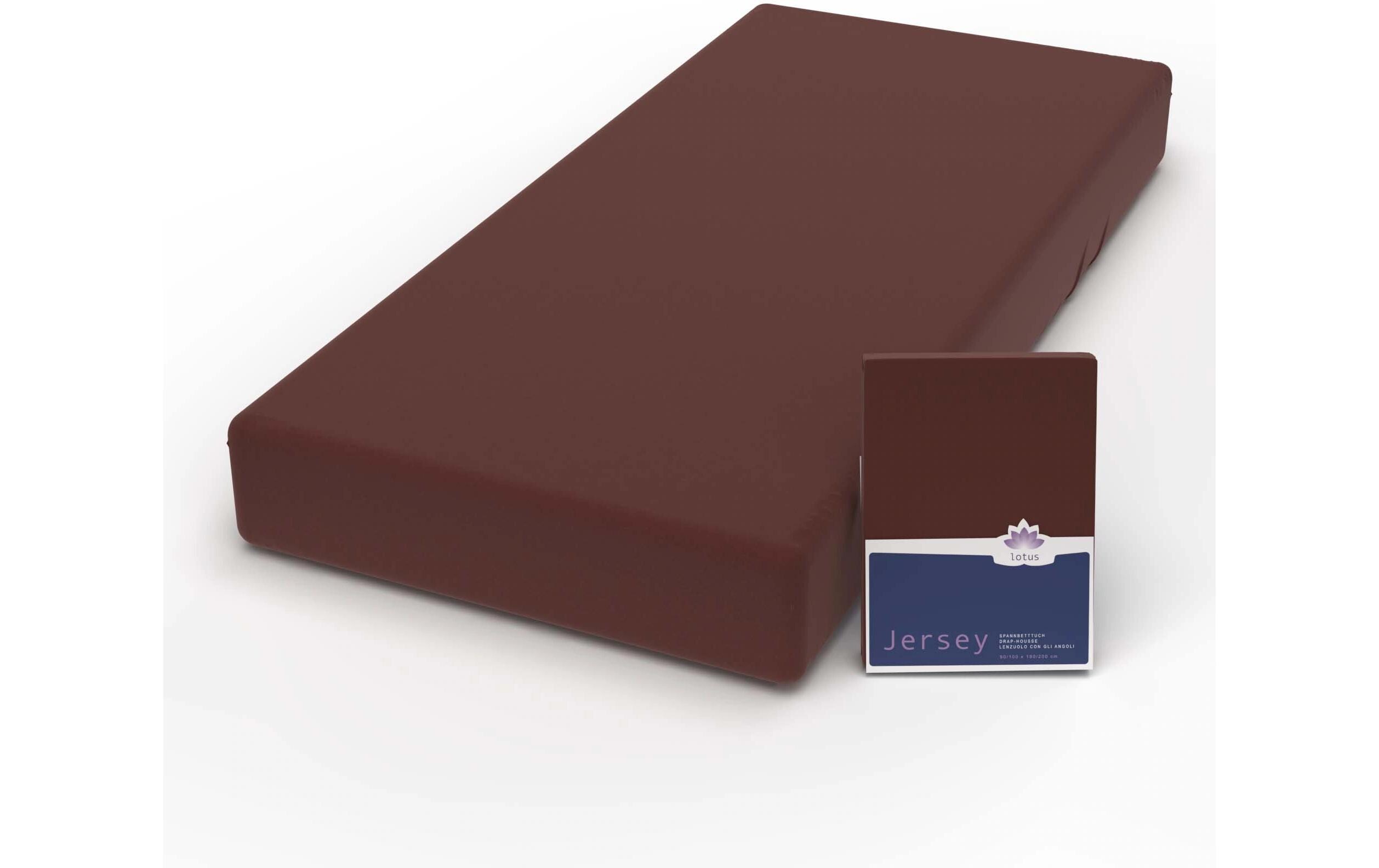 Fixleintuch Jersey Comfort 180 x 200 cm, SchokoladeJersey Spannbetttuch aus 100% Baumwolle