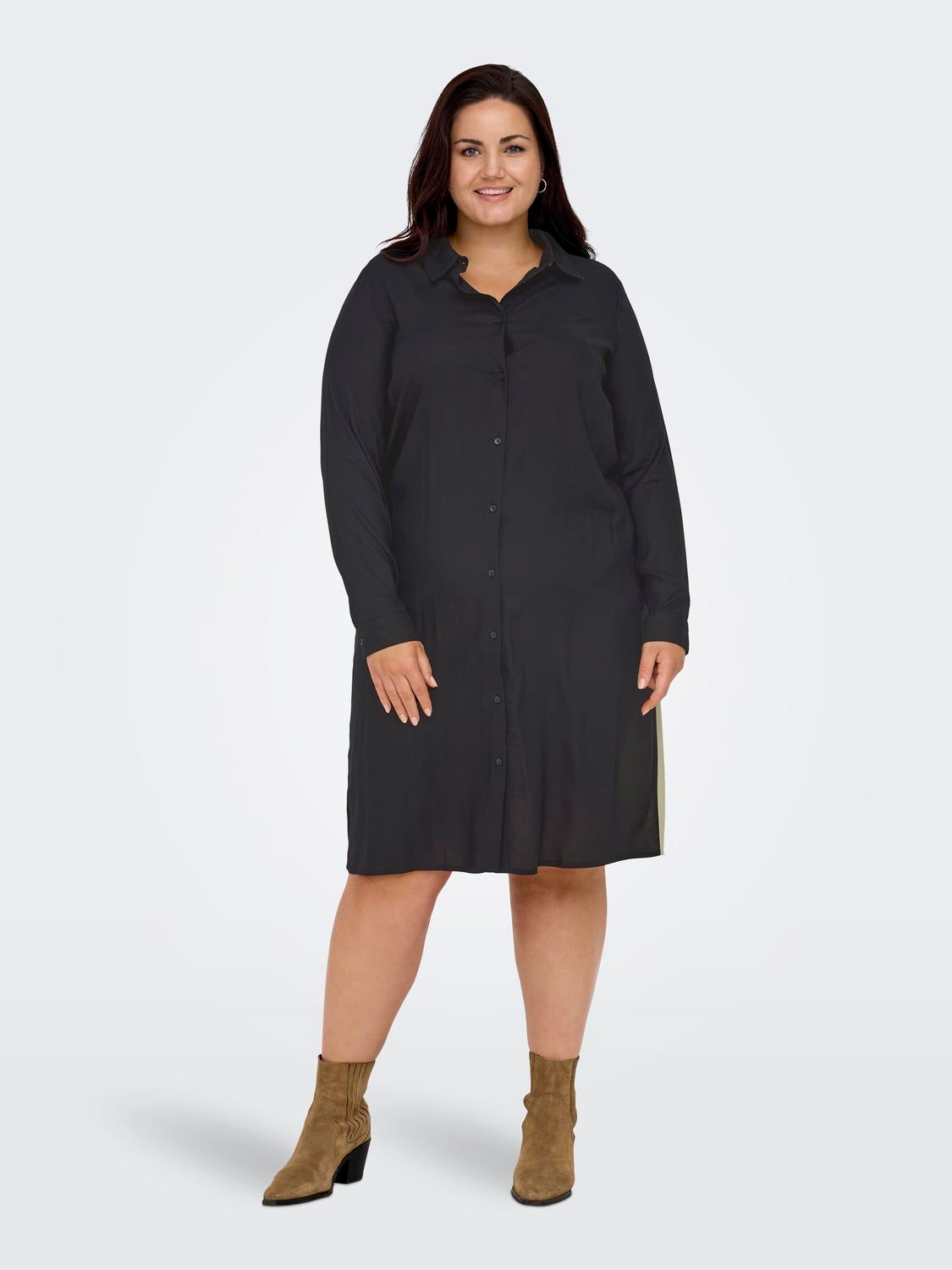 CARADELONE Langes Kleid Black