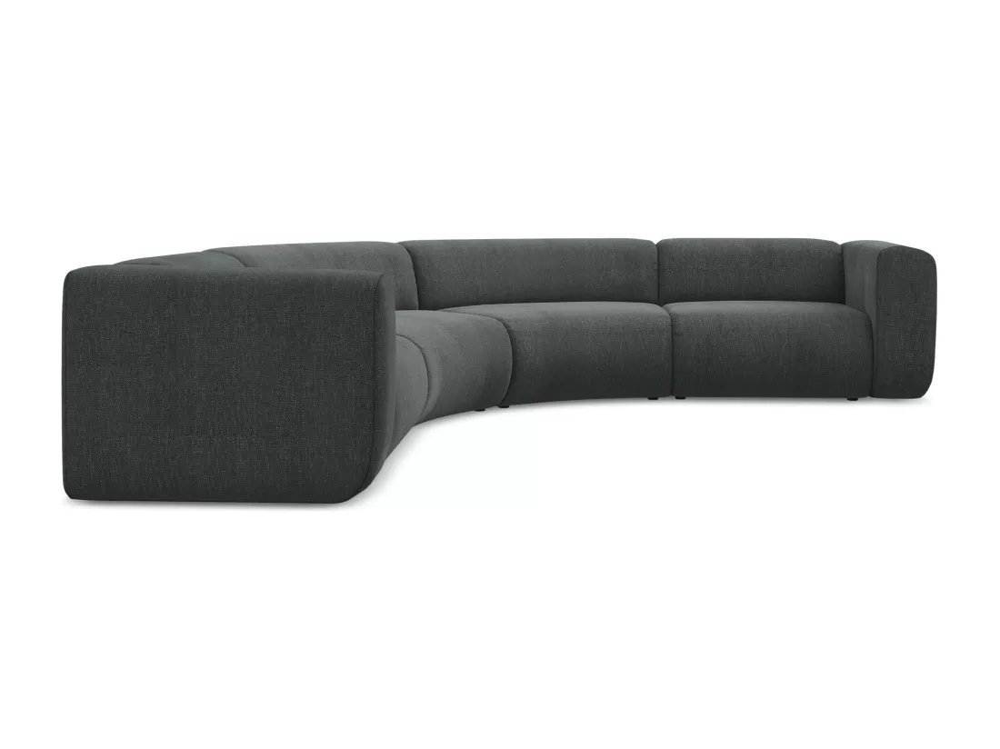 Canapé d'angle modulable en tissu chenille - graphite - EKAHI