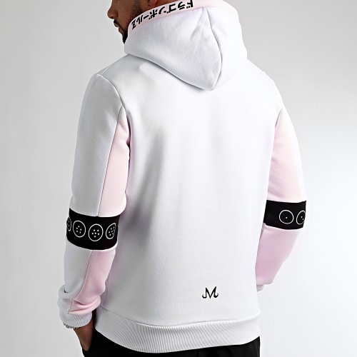 Sweat Capuche Majin Buu Blanc Rose