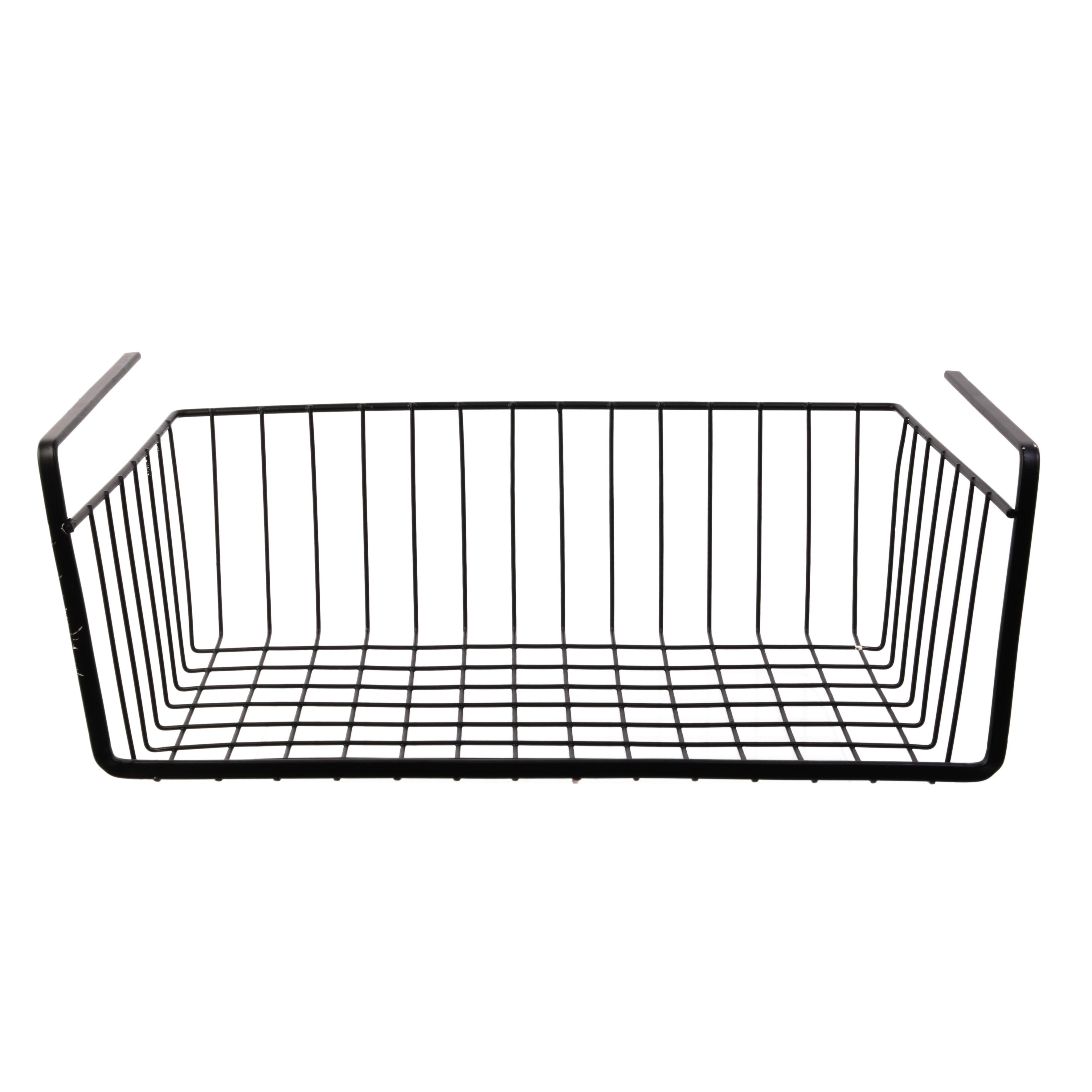 PANIER SUSPENDU METAL FILAIRE NOIR 40X14X26CM