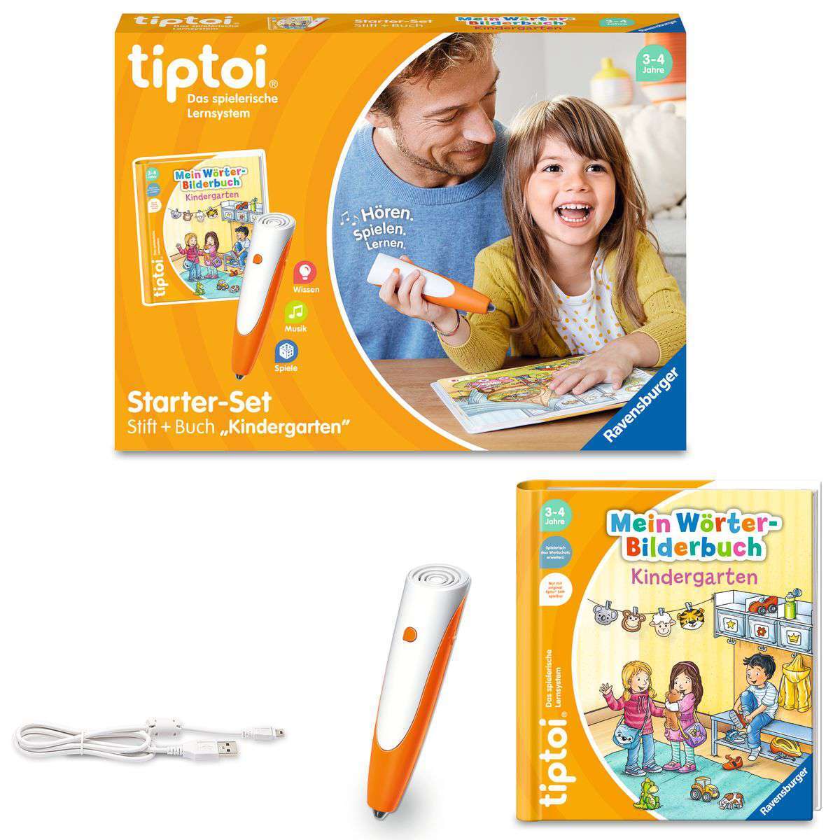 Ravensburger Spiel tiptoi® Starter-Set: Stift und Wörter-Bilderbuch Kindergarten