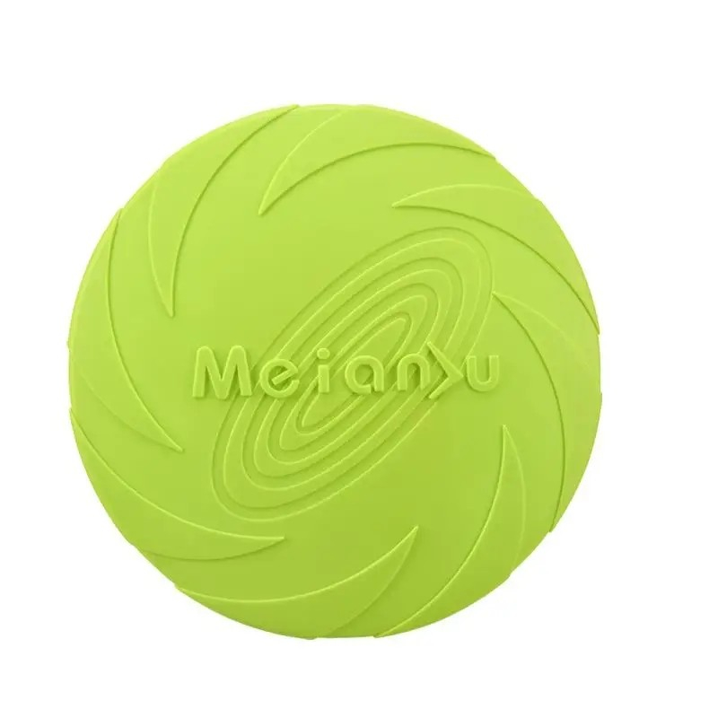 (Ø18cm) Gummi Hunde Wurfscheibe Haustier Flying Disc Spielzeug Apportier Spiel - Grün