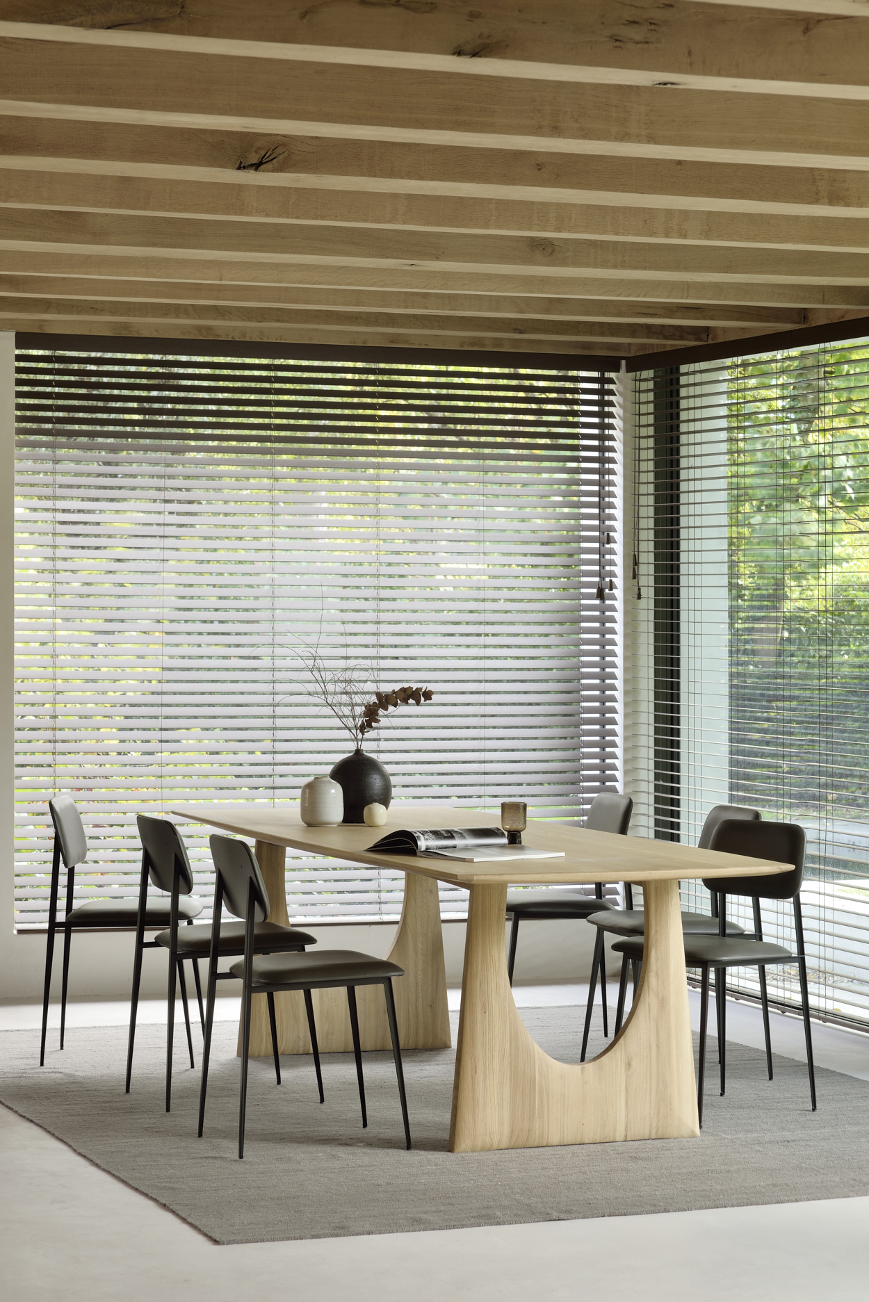 Tafel Geometric - zwart eiken - 220x100