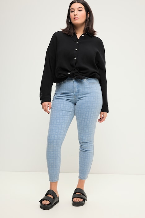 Skinny Jeans, 5-Pocket, Alloverprint