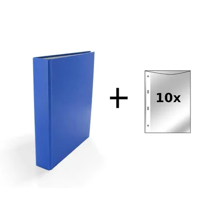 Livepac Office Ringbuch 2-Ring Mechanik, DIN A5, blau + 10 Prospekthüllen