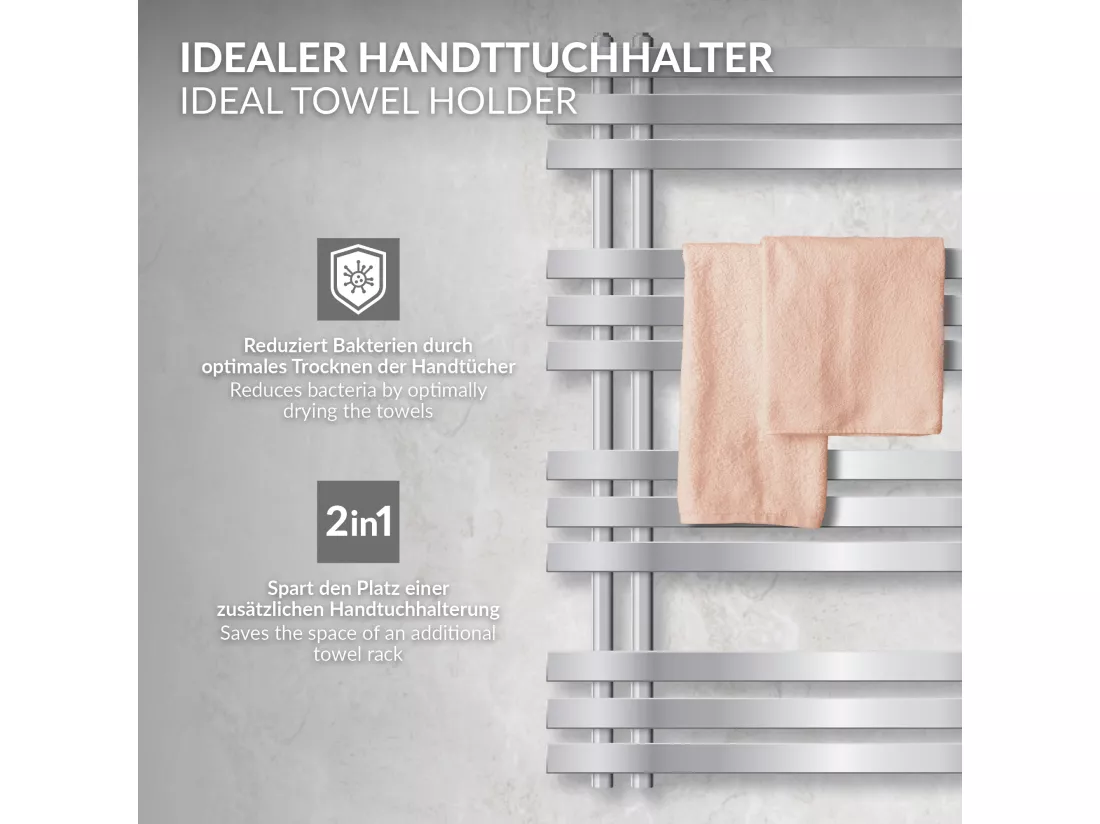 Iron EM Radiator Radiateur sèche-serviettes Radiateur de salle de bain chromé