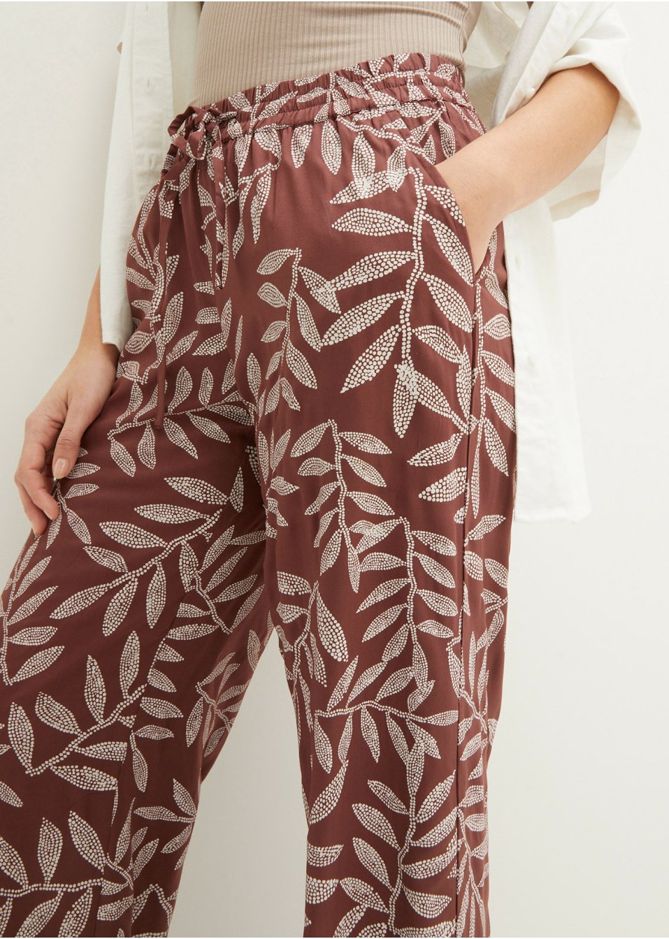 Pantalon palazzo imprimé en viscose