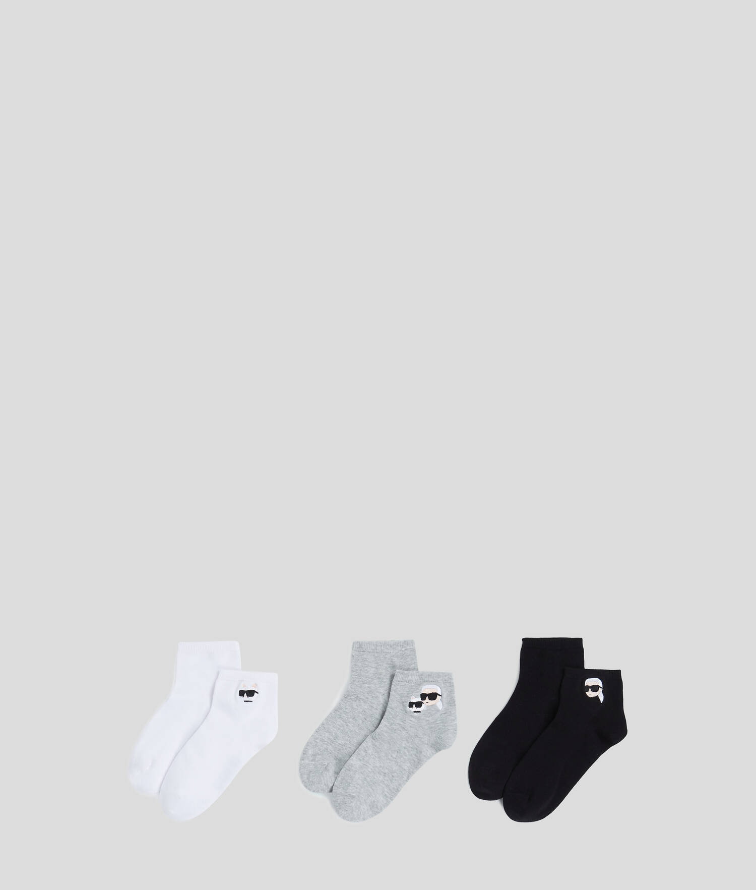 CHAUSSETTES COURTES IKON - 3-PACK - Noir/Blanc/Gris