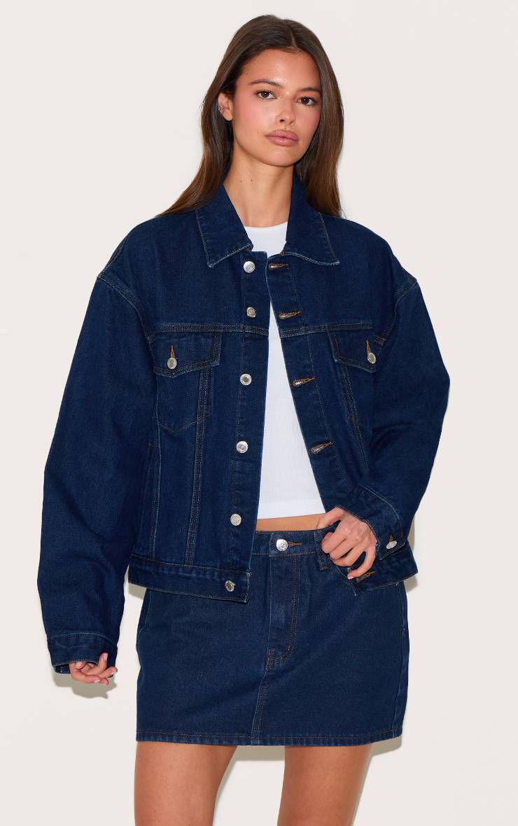 Bleu Indigo Mini-jupe En Denim Rigide