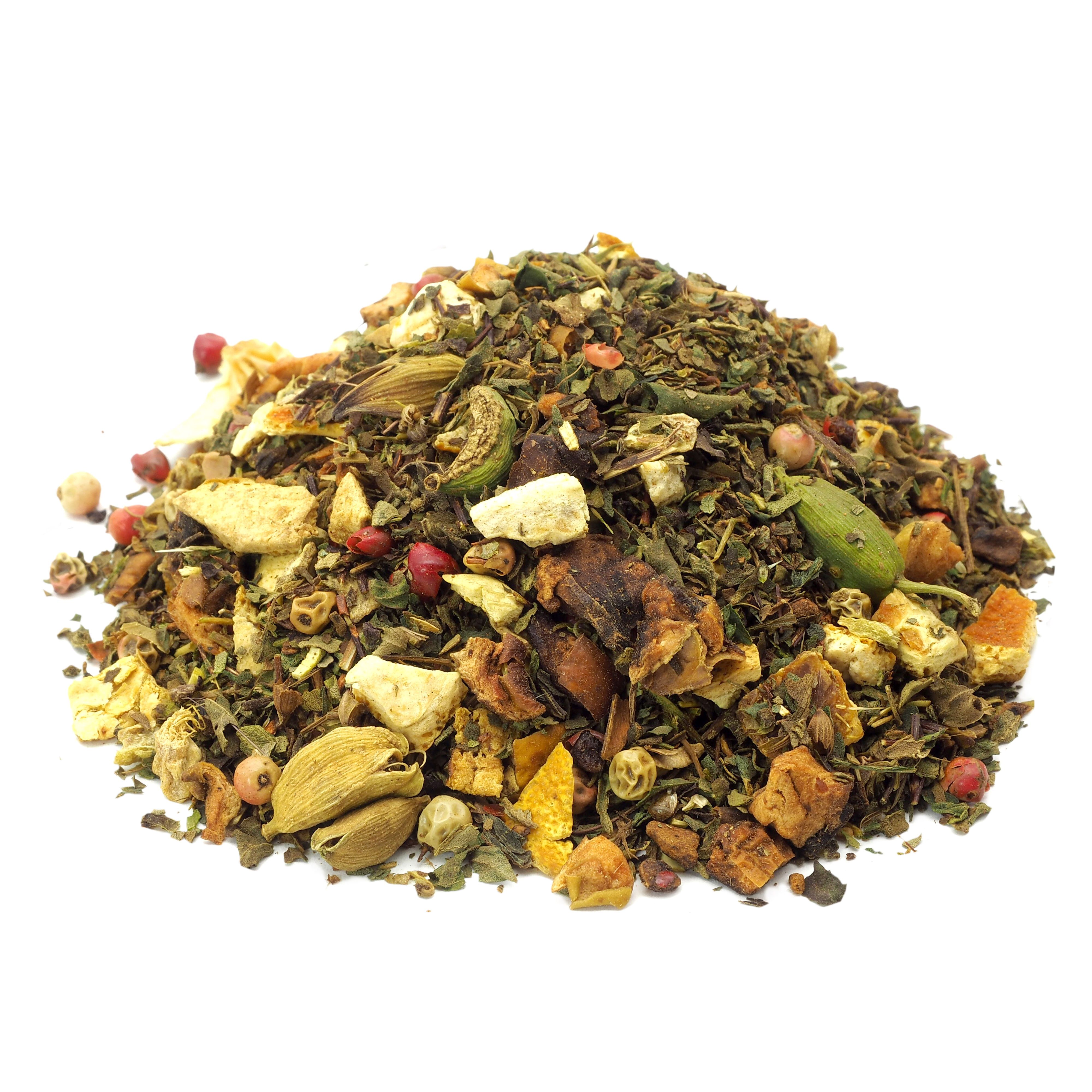 tea4me Tulsi Orange Ingwer Kräuterwohl Kräutertee mit Ingwer-Orange-Geschmack