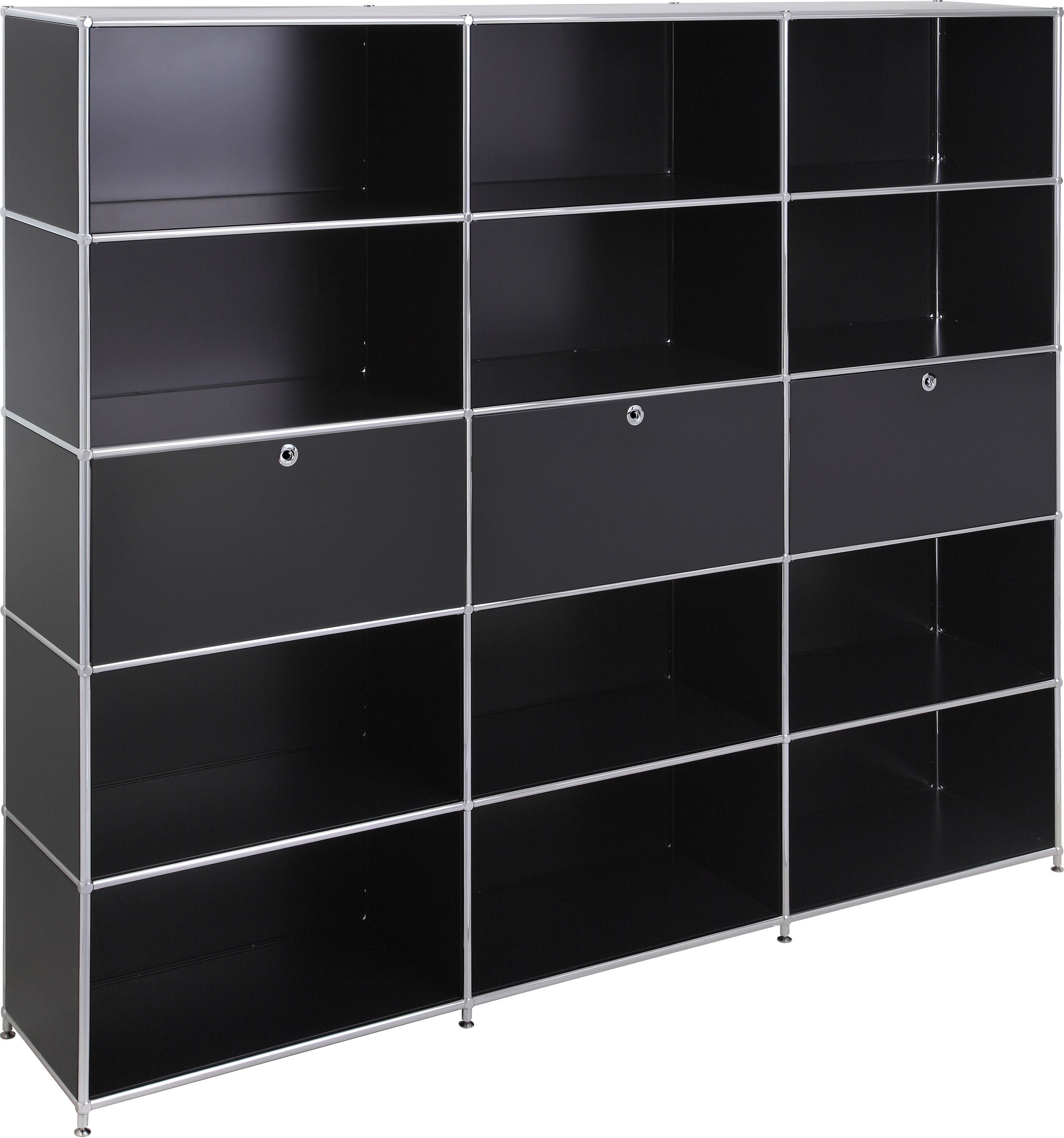 FLEXCUBE Regal - Schwarz / B: 227.0 cm x T: 40.0 cm x H: 193.0 cm