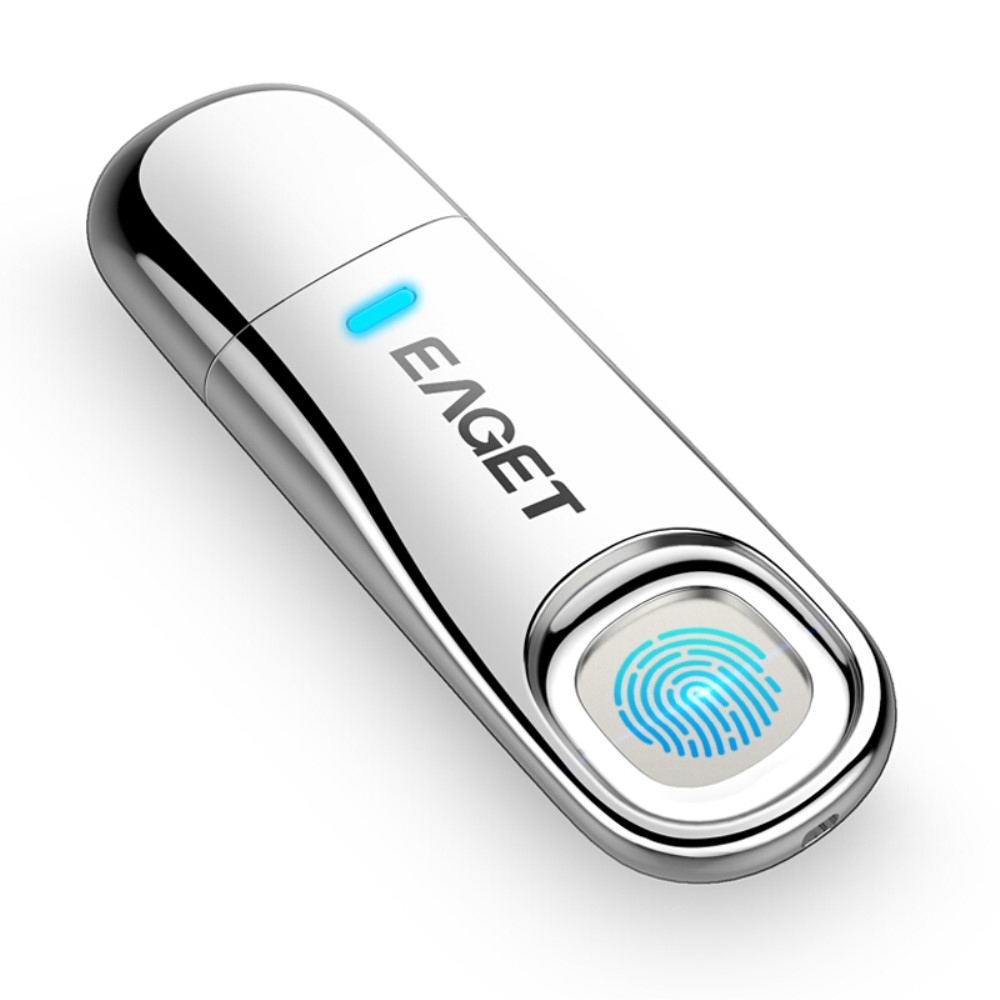 (64GB) USB 3.0 Speicher Stick Flash Drive mit Fingerabdruck Sensor Verschlüsselung - Silber