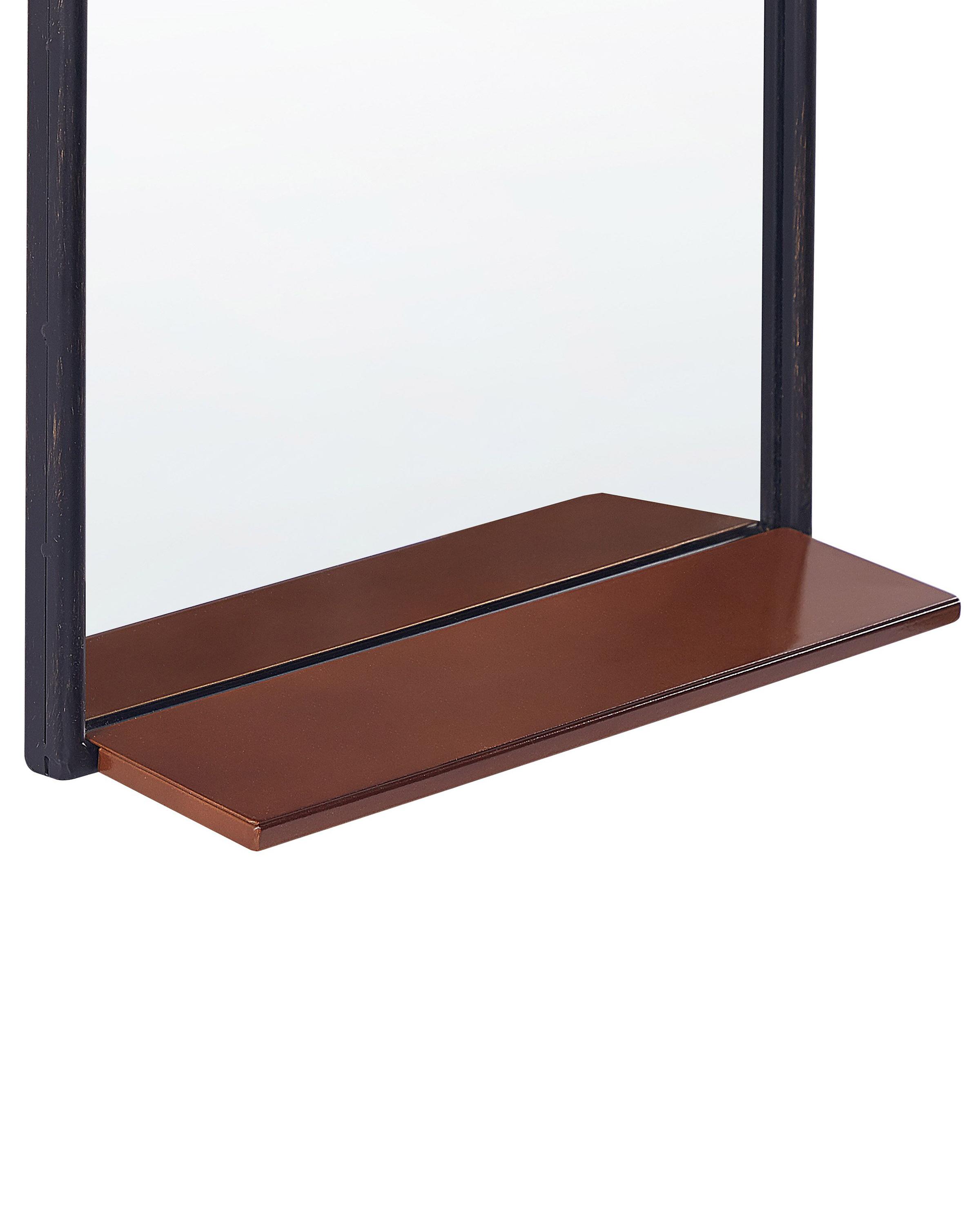 Wandspiegel met plank DOMME 40 cm 67 cm Metaal Zwart