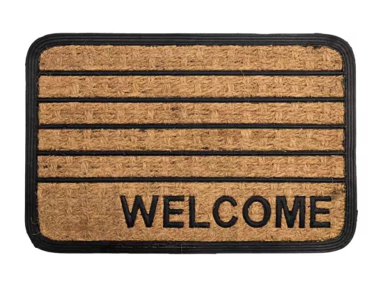 Paillasson en fibre et caoutchouc marron 40x60