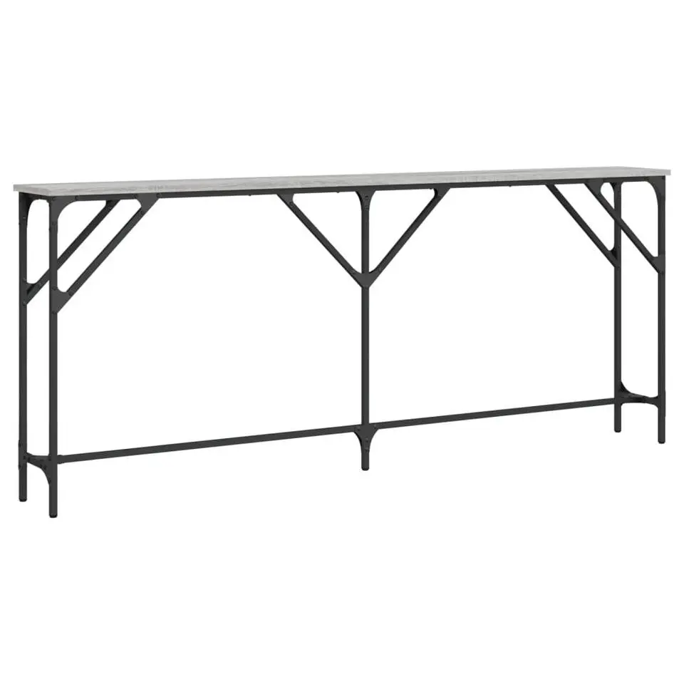 vidaXL - Consoletafel - Grijs sonoma eiken - Bewerkt hout - 180x23x75 cm
