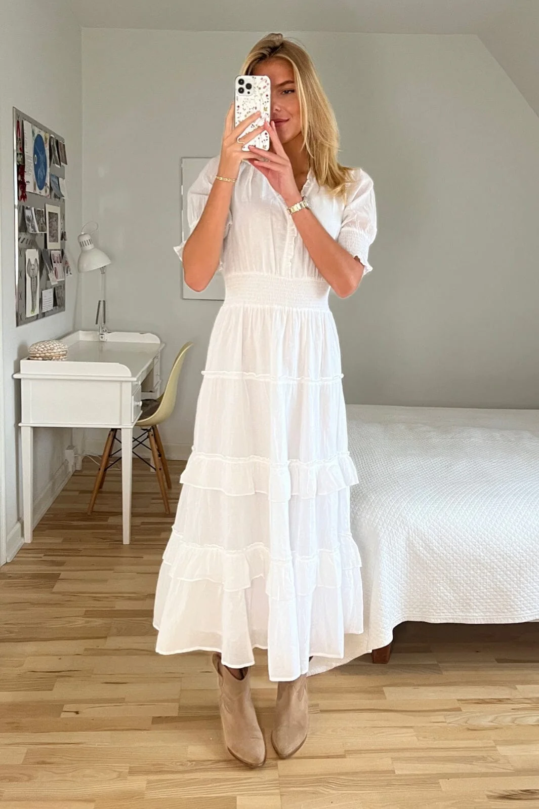 Neo Noir Sophie S Voile Dress white