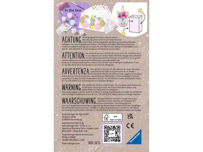 Ravensburger Bastelset EcoCreate «Unicorn Party» Einzigartige Upcycling Projekte basteln