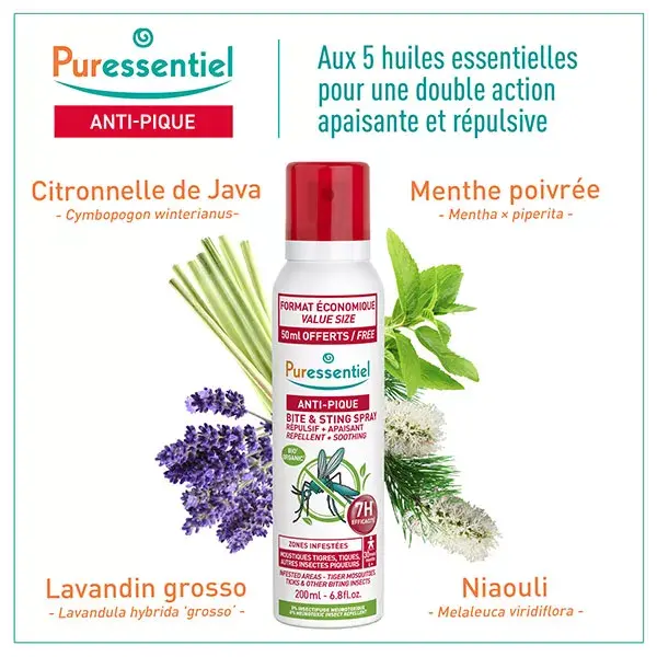 Spray Anti-Pique Puressentiel 150ml + 50ml Grátis