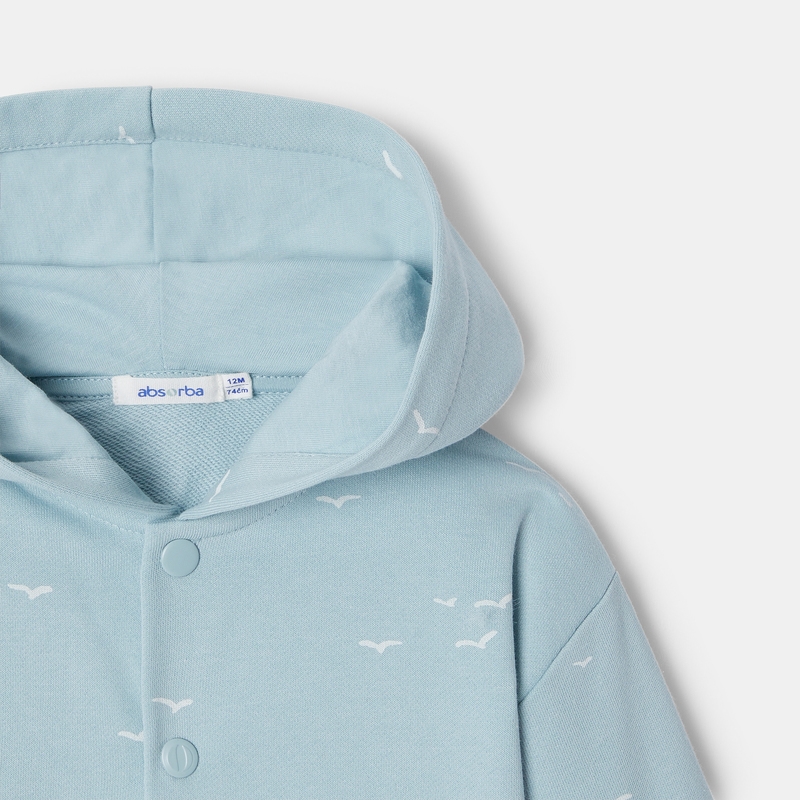Veste à capuche en coton turquoise mixte Absorba