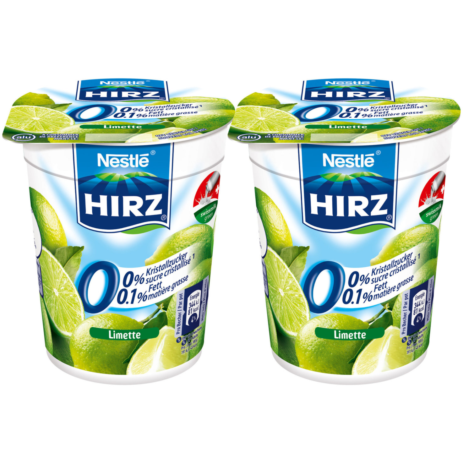 Hirz Joghurt 0% Limette 2x180g