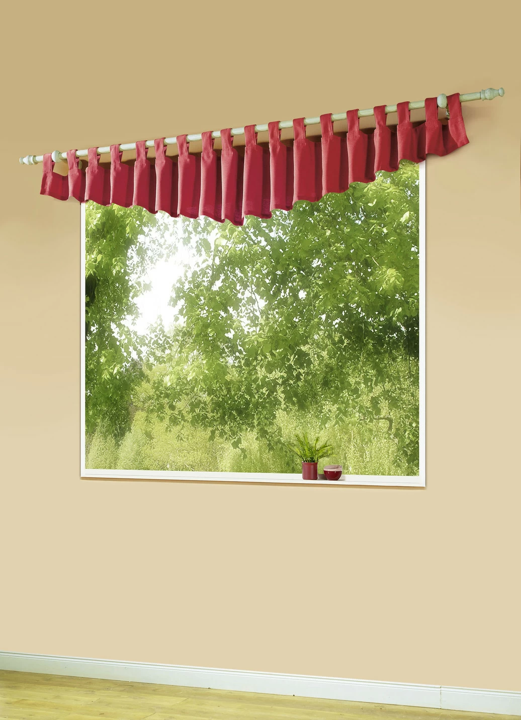 Querbehang mit Schlaufen und Universalschienenband
