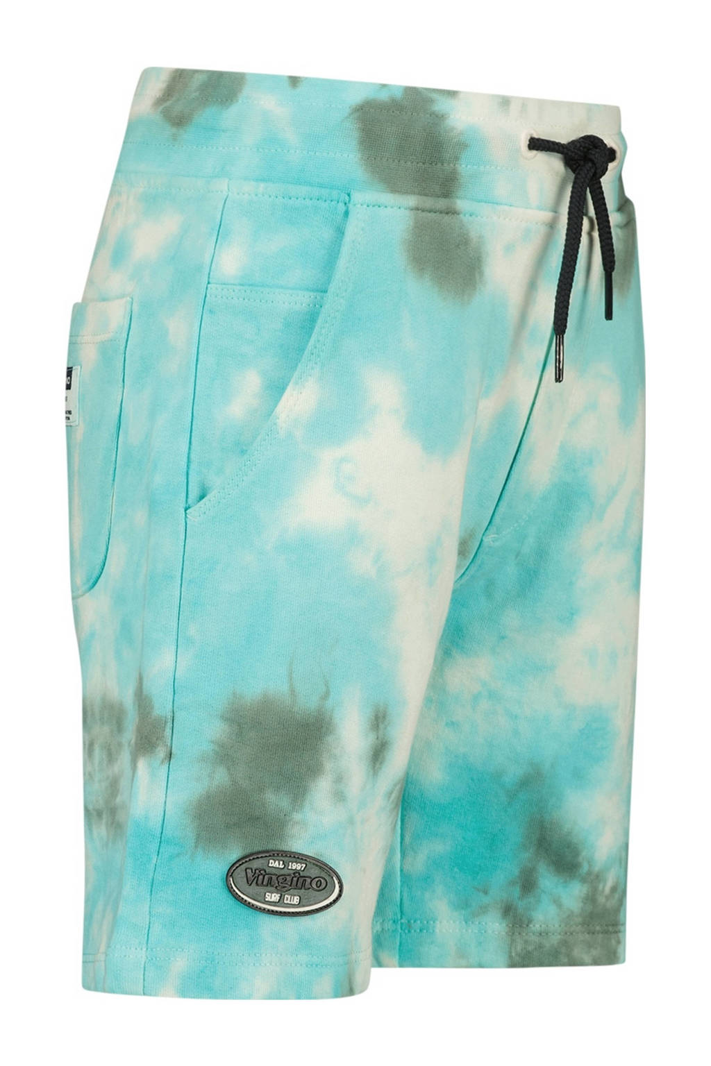 Vingino sweatshort Rouch met all over print aquablauw/wit/groen