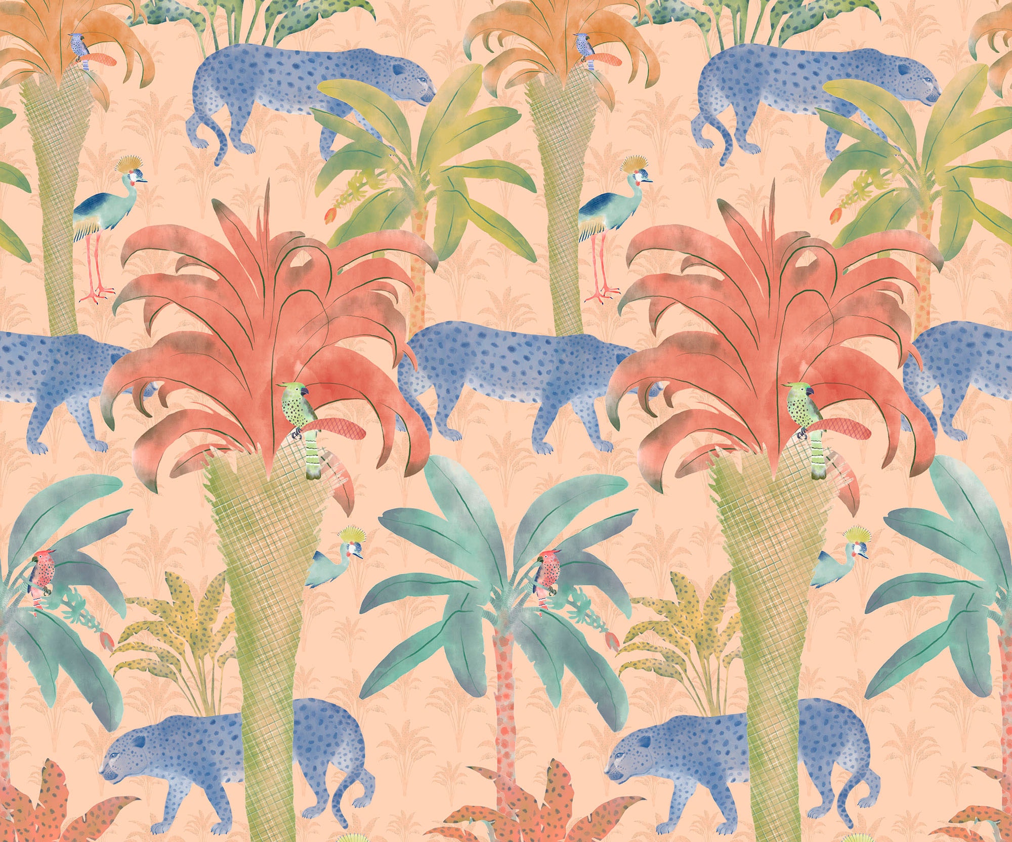 Komar Fototapete »Digitaldruck Vlies -  Safari Pattern - Grösse 300 x 250 cm« bedruckt glatt Wohnzimmer, Schlafzimmer
