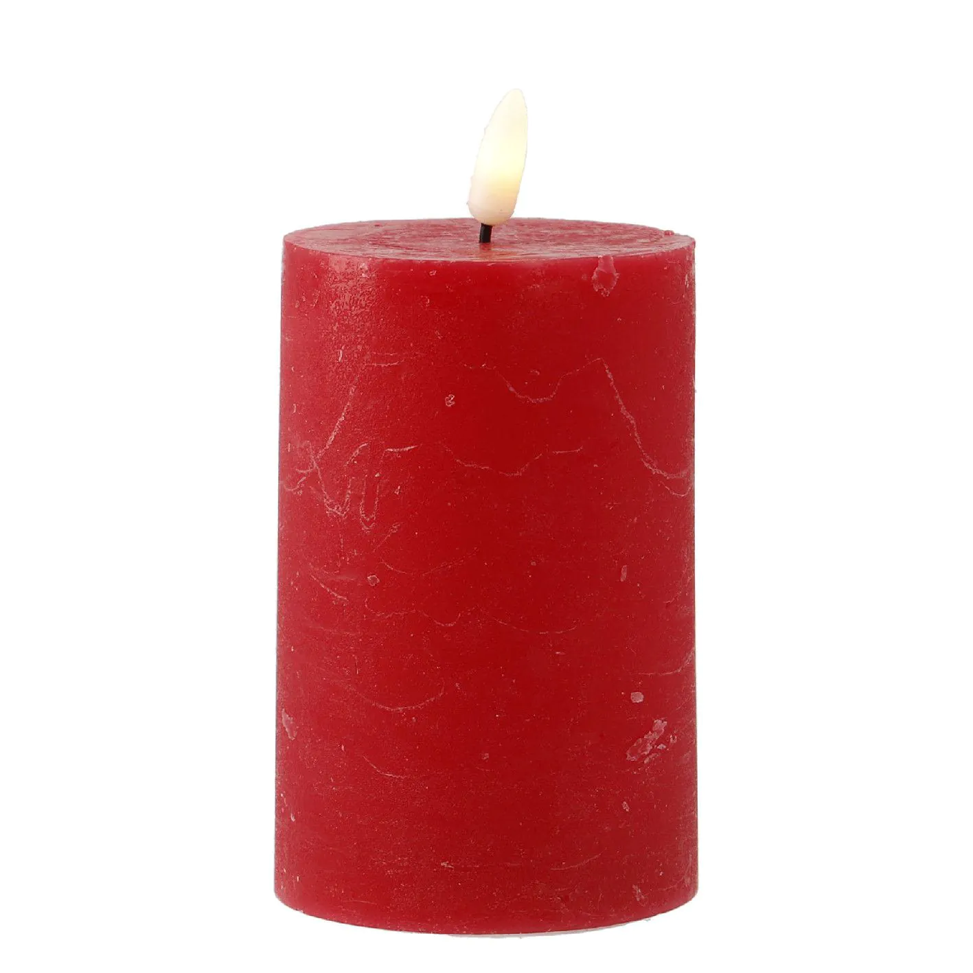 LED-Kerze Rustik, rot, 7.5 x 14.5 cm