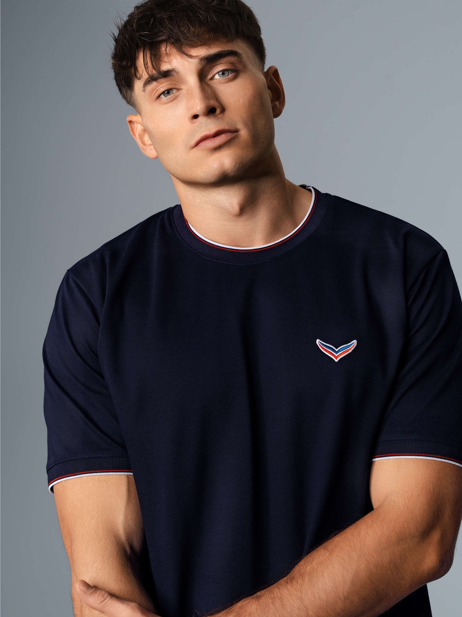 T-Shirt in Piqué-Qualität Navy