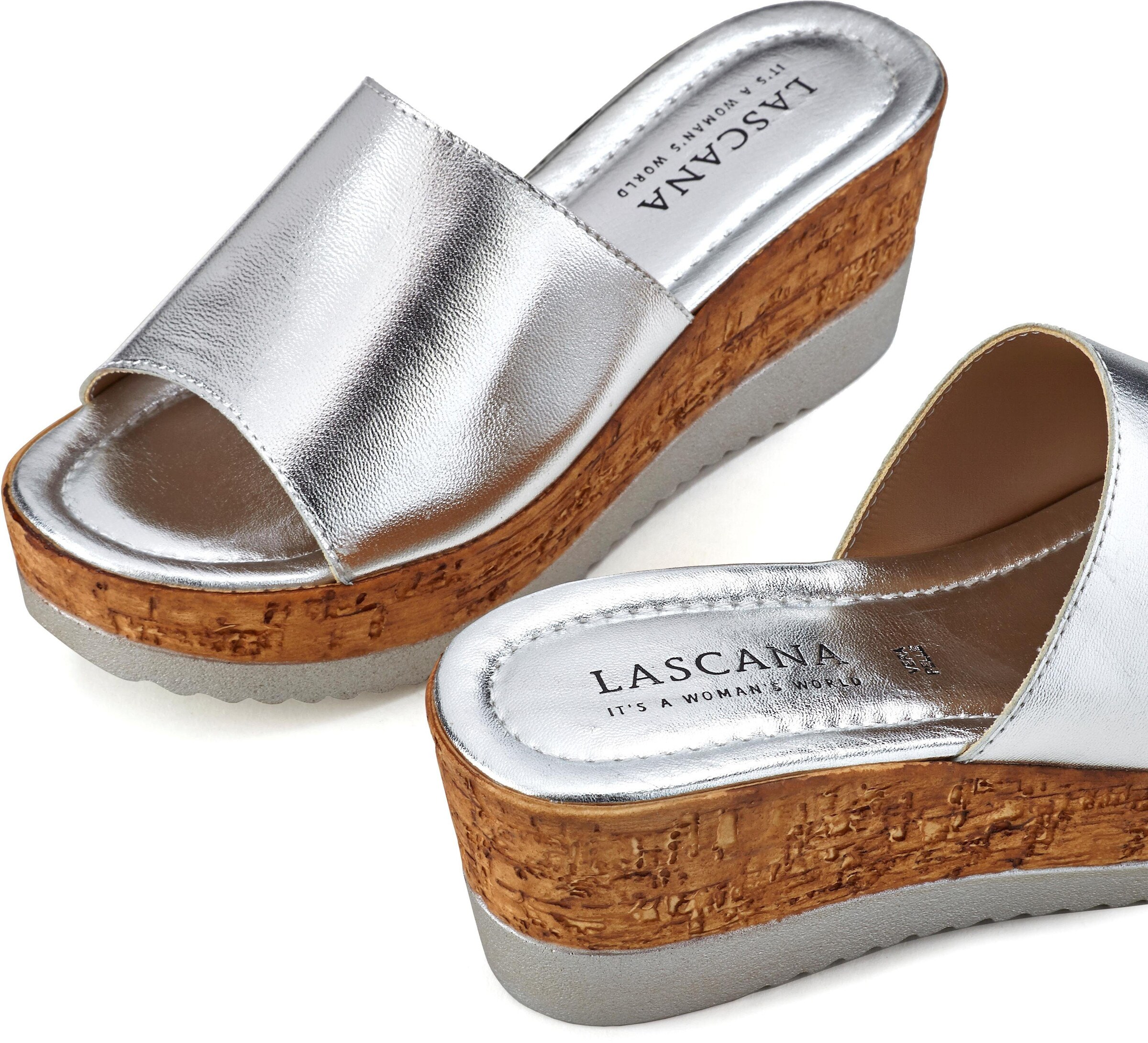 LASCANA Pantolette in silberfarben