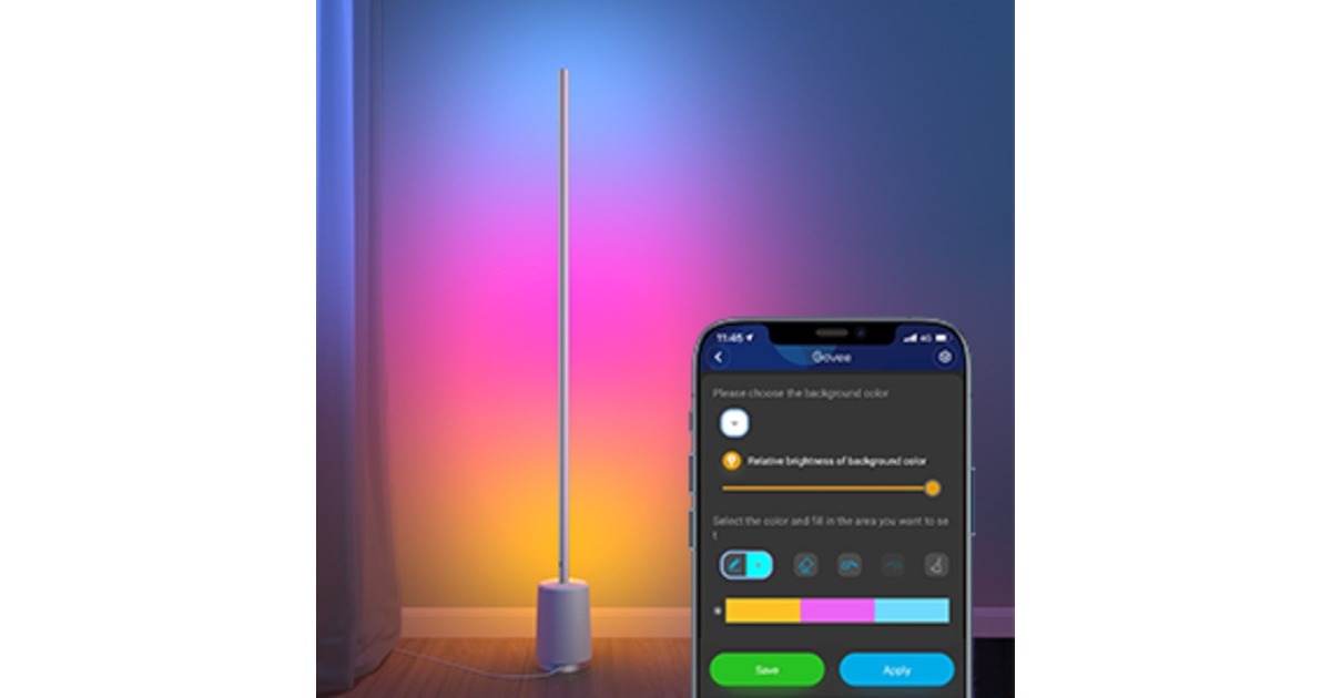 GoveeH6072 Lyra RGBICWW Hoek Vloerlamp sfeerverlichting  (RGBIC, 2200K - 6500K)