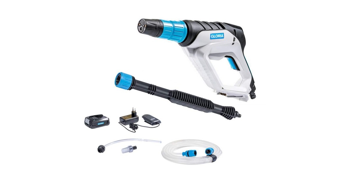GloriaMultiJet 18V set hogedrukreiniger  (Grijs/zwart, Accu en lader inbegrepen, POWER FOR ALL)