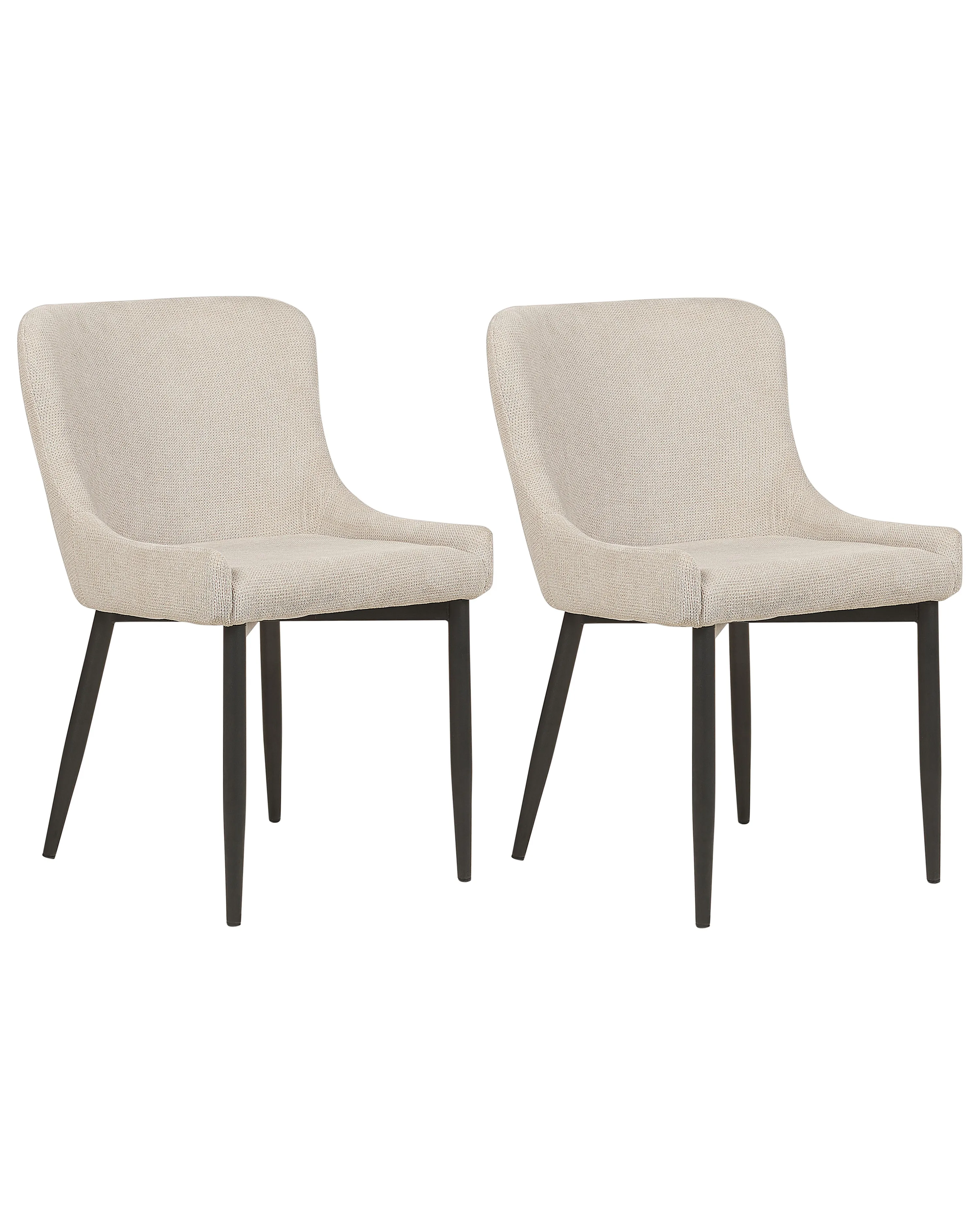 Set van 2 eetkamerstoelen EVERLY Lichtbeige