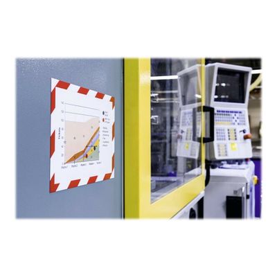 Durable Duraframe Magnetic Security - Cadre d'affichage magnétique bicolore - A4 - rouge/blanc