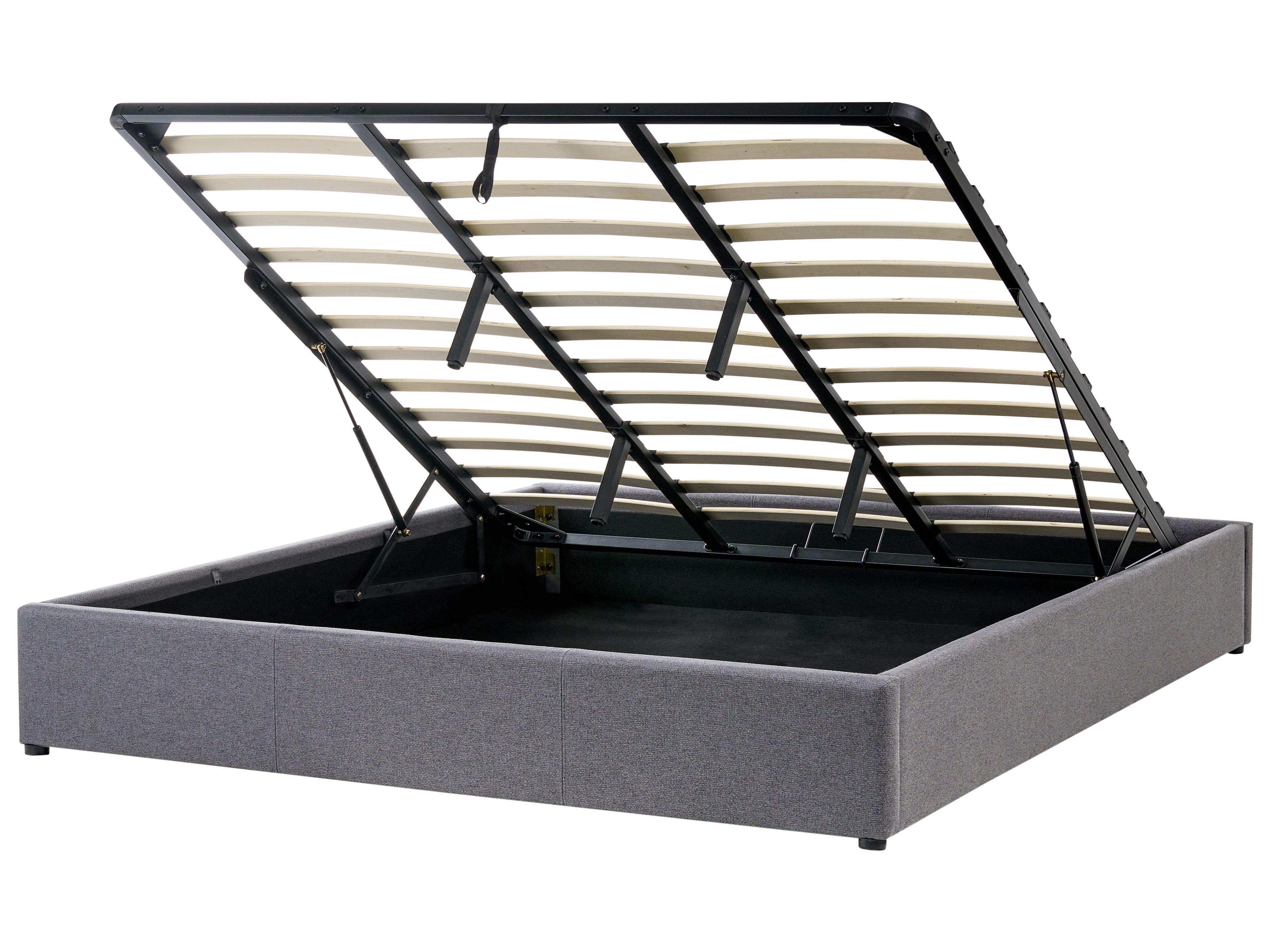 Opbergbed zonder hoofdbord Stof DINAN 180 x 200 cm Donkergrijs