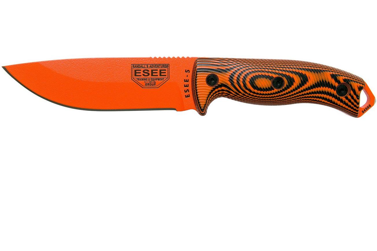 ESEE Model 5 Orange Blade 3D Orange-Black G10 survivalmes 5POR-006 kydex schede   clip plate