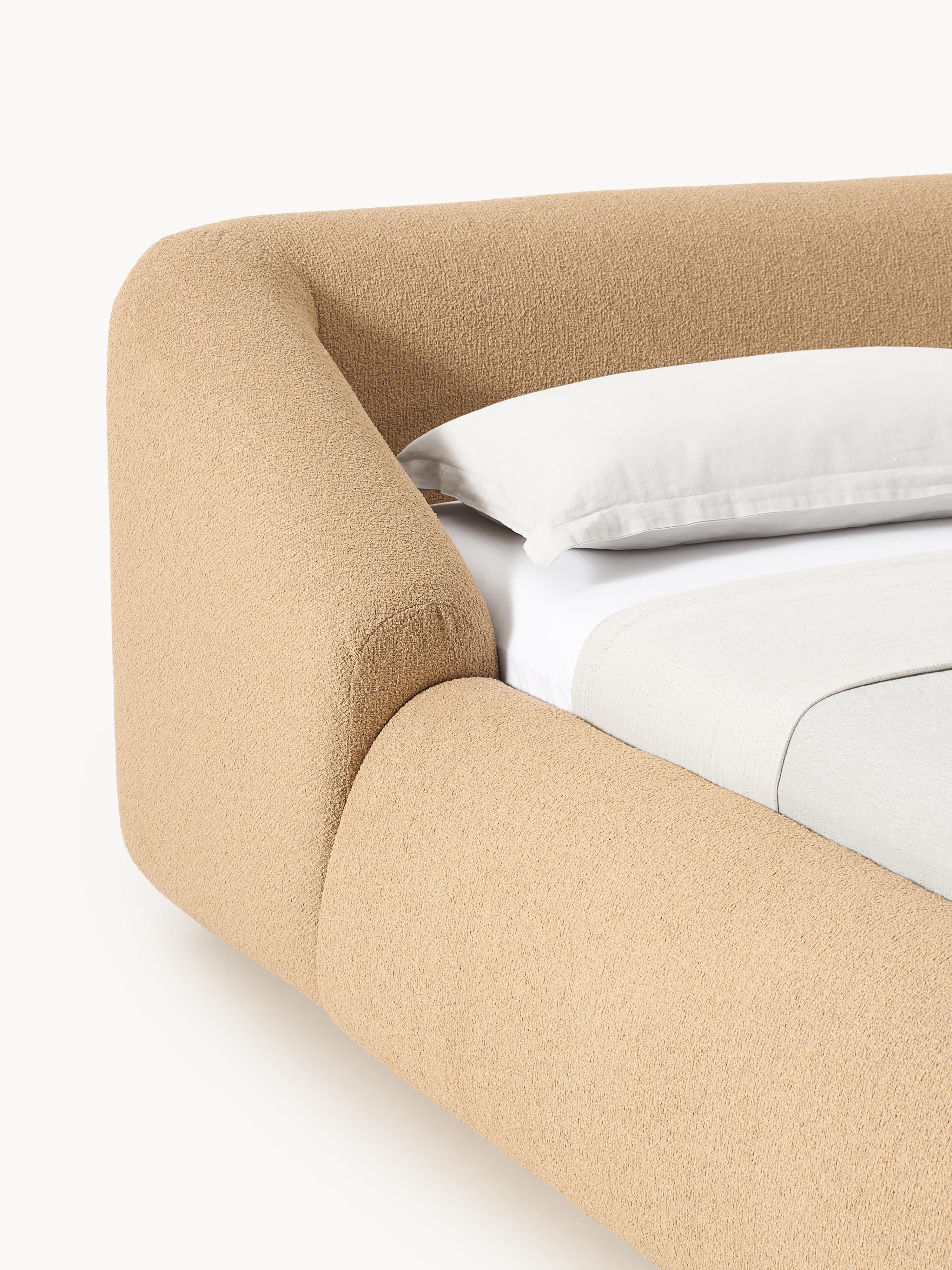 Gestoffeerd bouclé bed Sofia