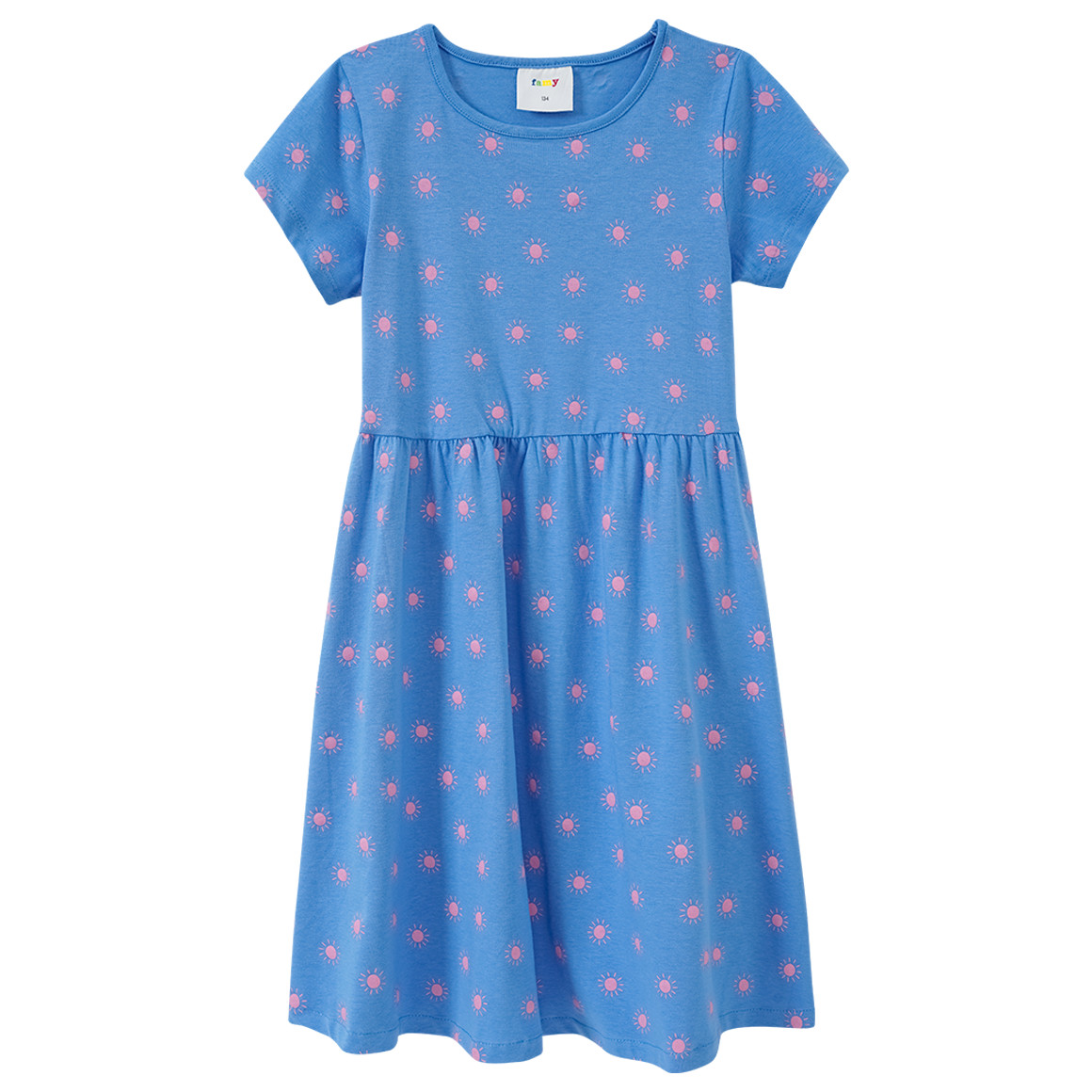 Famy 2 Mädchen Kleider mit Sommer-Prints pink / blau
