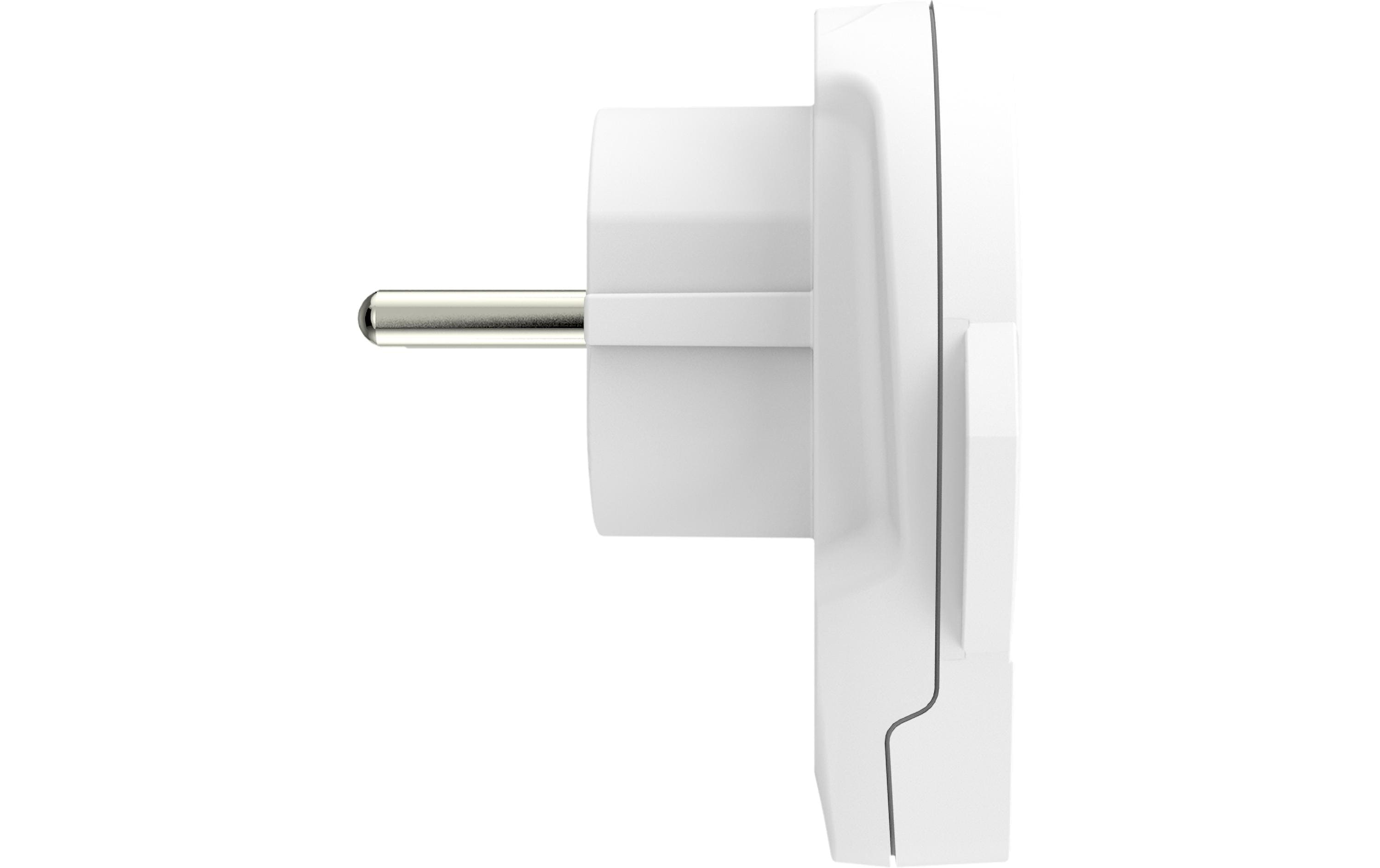 Reiseadapter World – EU mit USB LadegerätKompakter Reisestecker World zu Europa mit USB Ladeanschluss